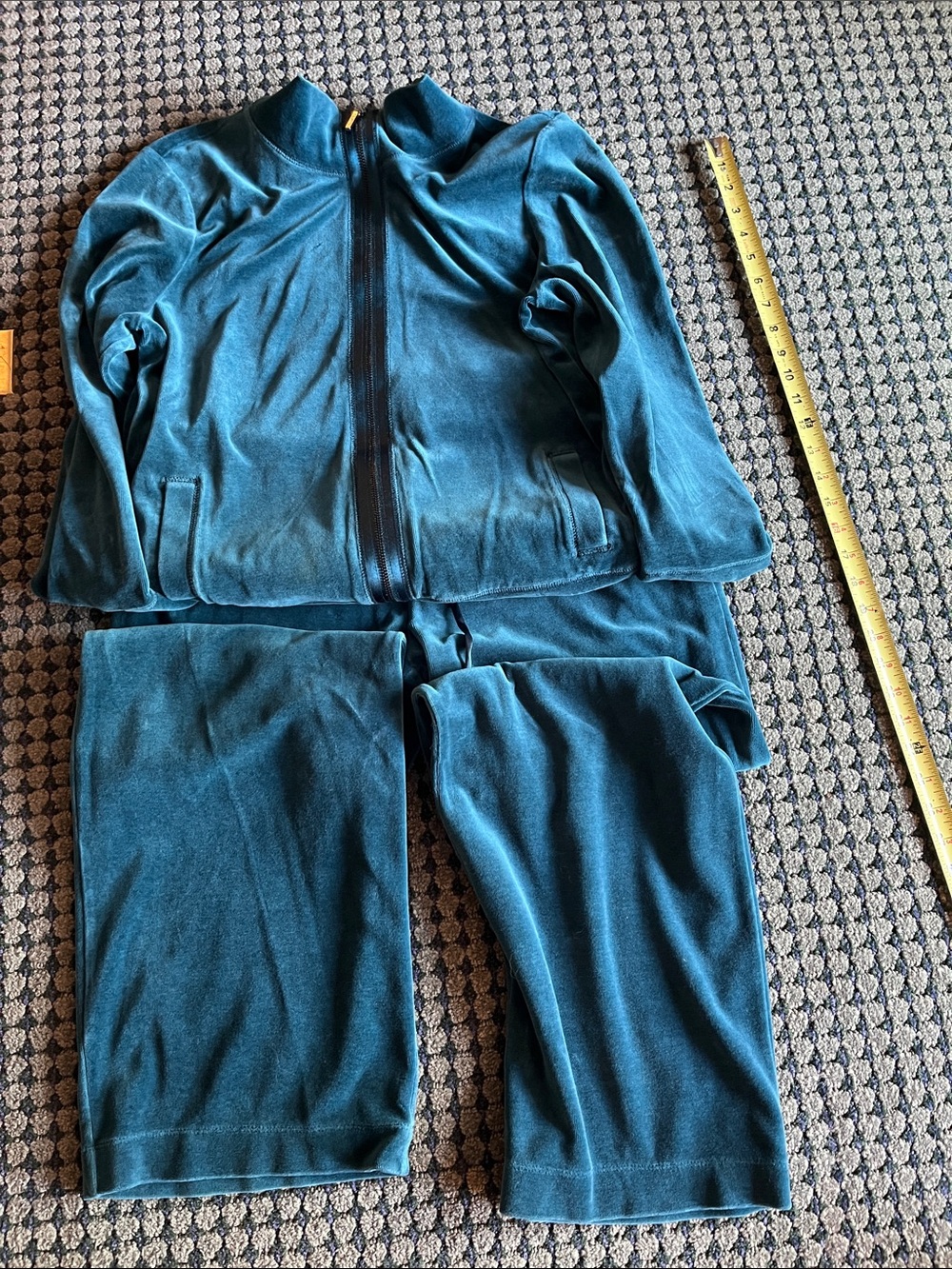 Talbots green/ teal velour track suit.  Pant is M jacket is L